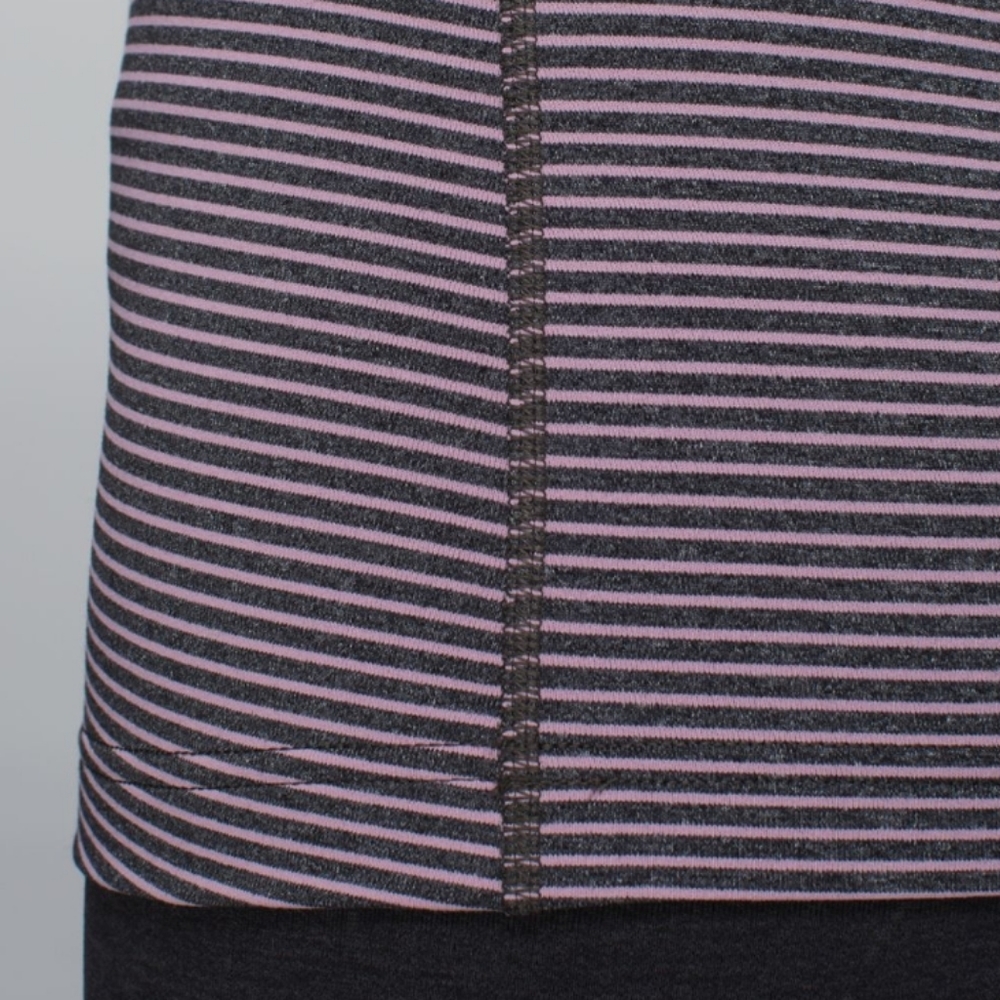 Lululemon Cool Racerback Hyper Stripe Mauvelous Heathered Black tank top - Picture 5 of 9